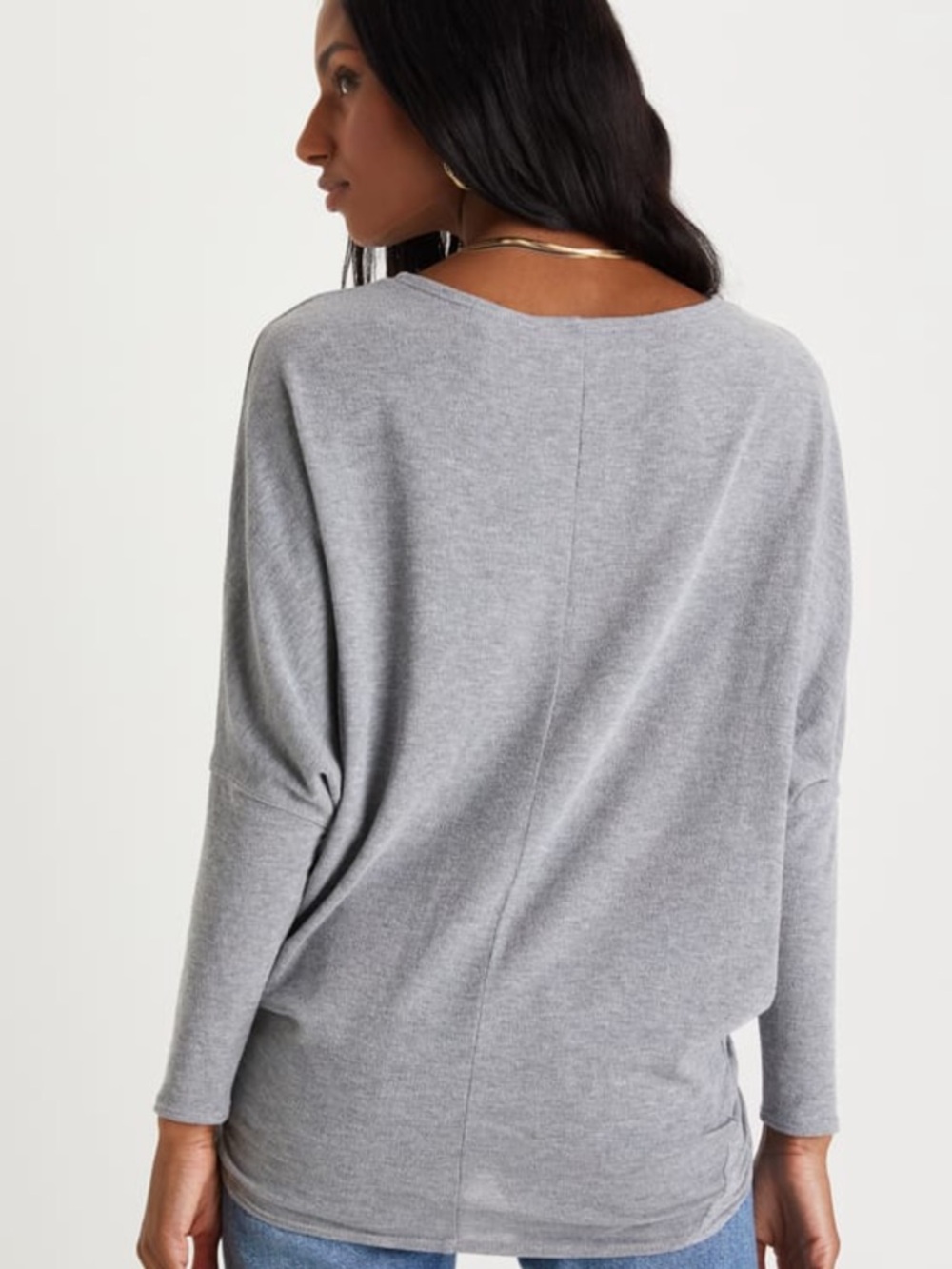 Lulus Gray Dolman Sleeve Sweater Top XL NWT - Picture 2 of 6